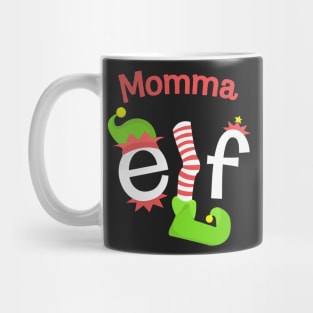 Momma Elf Matching Family Christmas Tee Mug